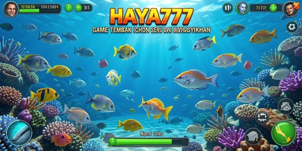 Tangkapan layar utama HAYA777 menampilkan aksi tembak ikan yang mendebarkan.