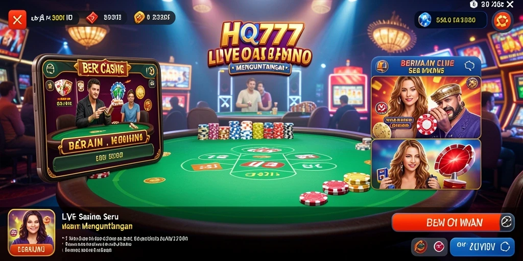 Gameplay Live Casino yang menarik dengan dealer profesional dan interaksi langsung.