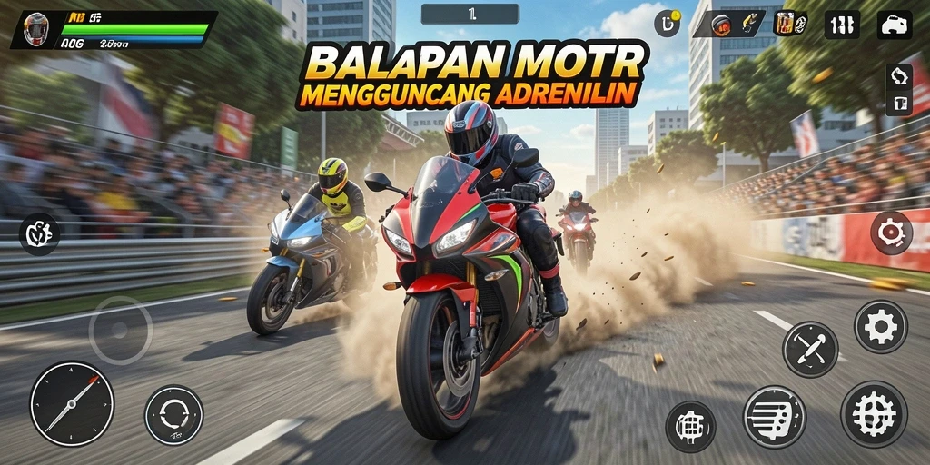 Tampilan seru balapan motor di N06 dengan grafis yang memukau.
