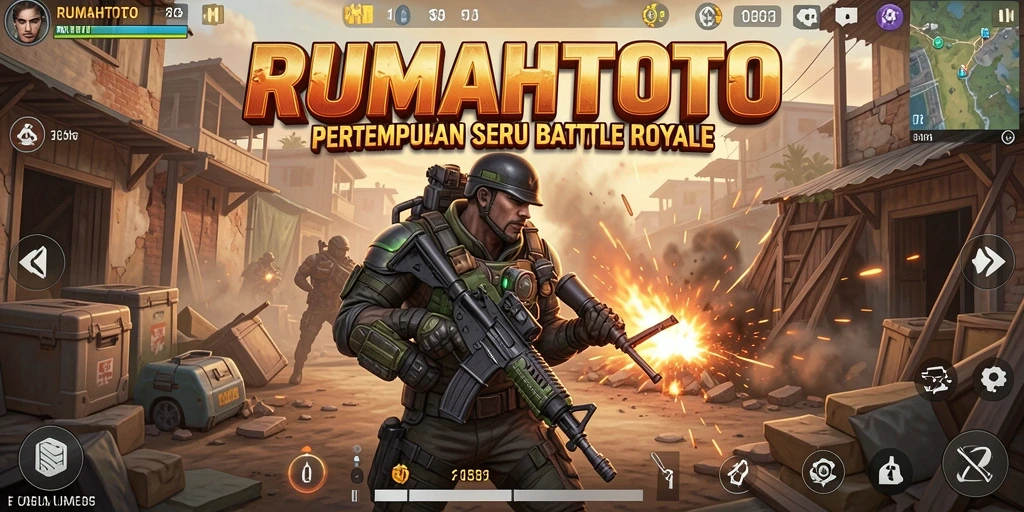 Tangkapan layar gameplay RUMAHTOTO menampilkan aksi pertempuran yang seru.