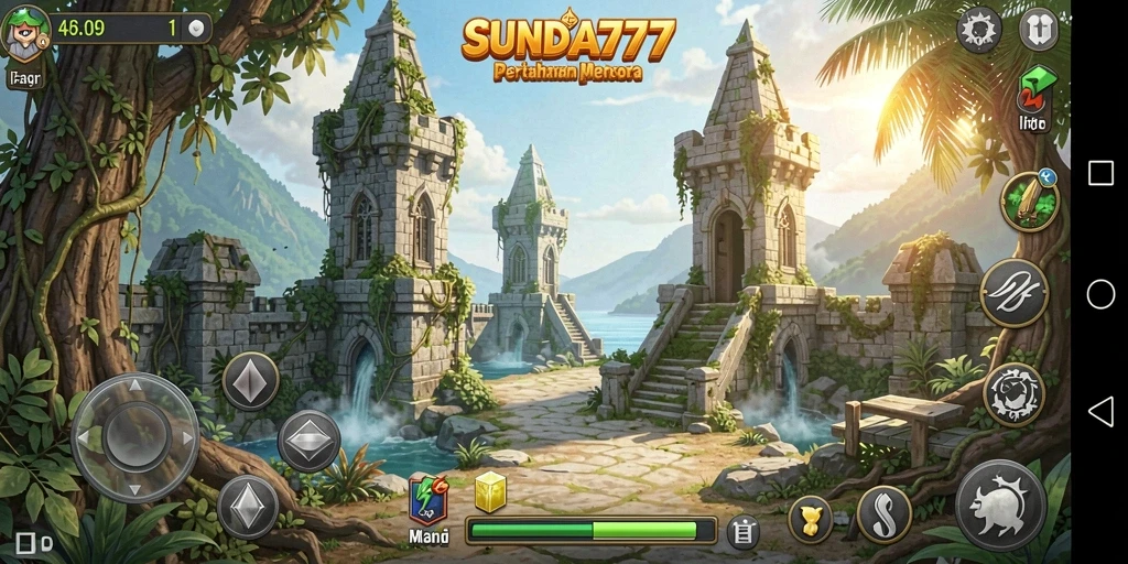 Screenshot SUNDA777 menunjukkan aksi gameplay Tower Defense yang seru.