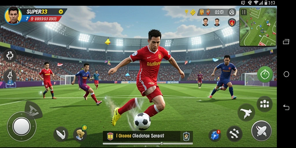 Tangkapan layar dari gameplay SUPER33 yang menampilkan aksi olahraga yang mendebarkan.