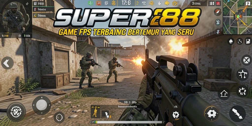 Tampilan gameplay SUPER88 yang mendebarkan dan penuh aksi FPS.