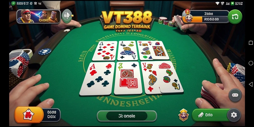 Tampilan gameplay seru game Domino VT38 yang menarik.